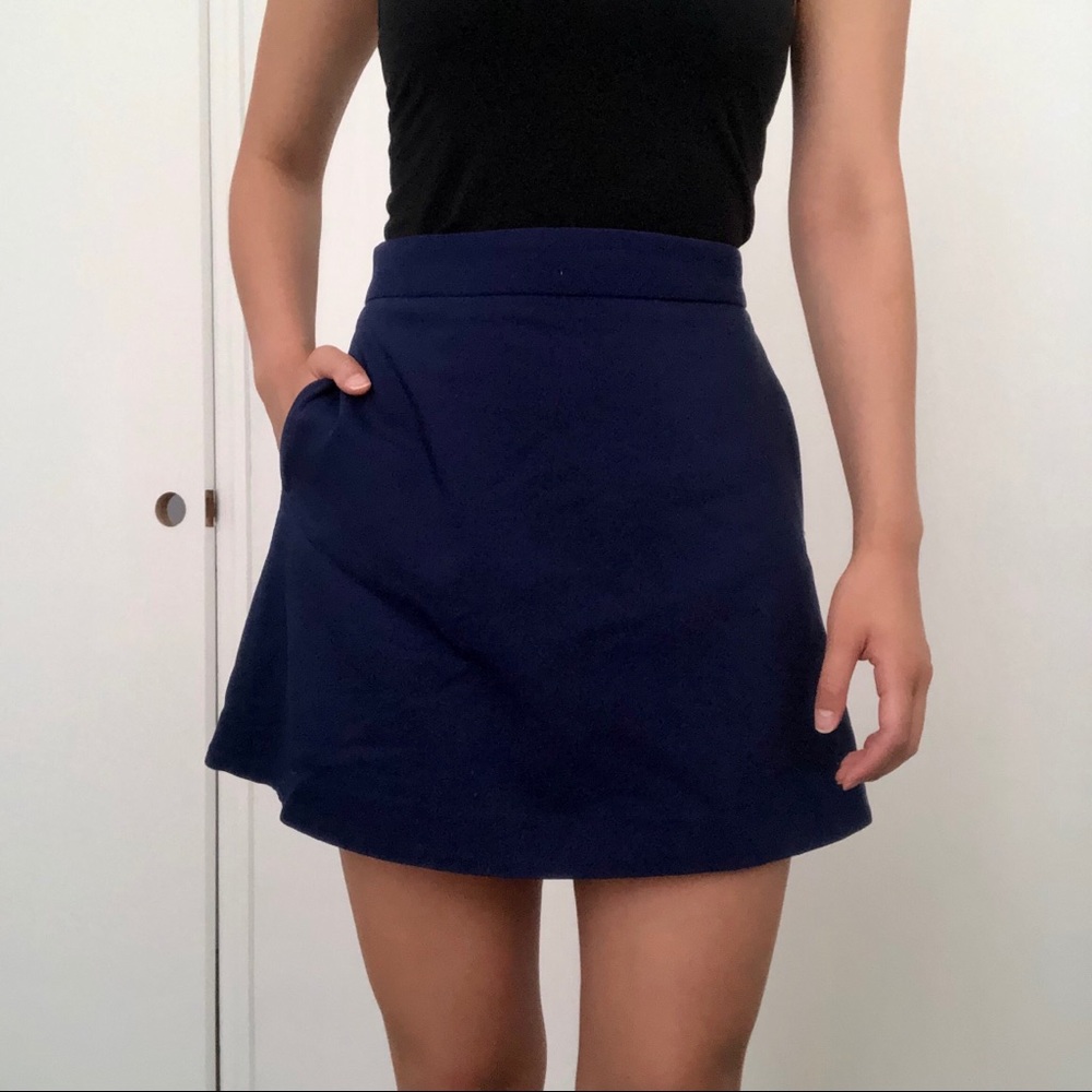 Express Royal Blue A-Line Skirt With Pockets
